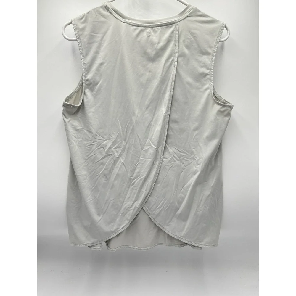 Athleta Open Back Workout Tank Womens Medium Gray Yoga Gym Athleisure Top - Picture 4 of 9